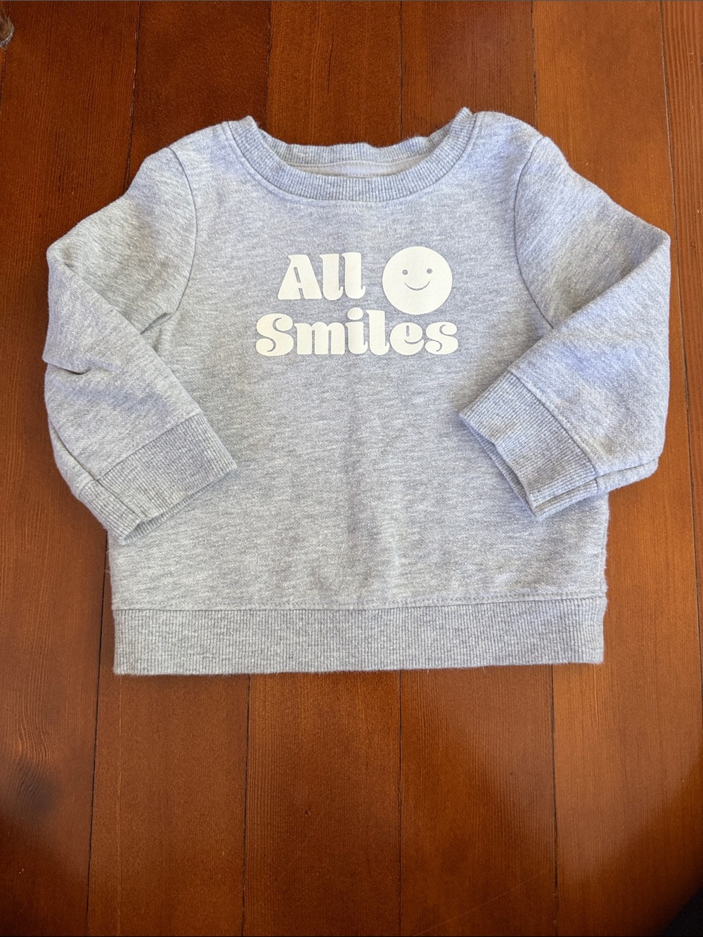 Cat & Jack Gray 'All Smiles' Crewneck Sweatshirt